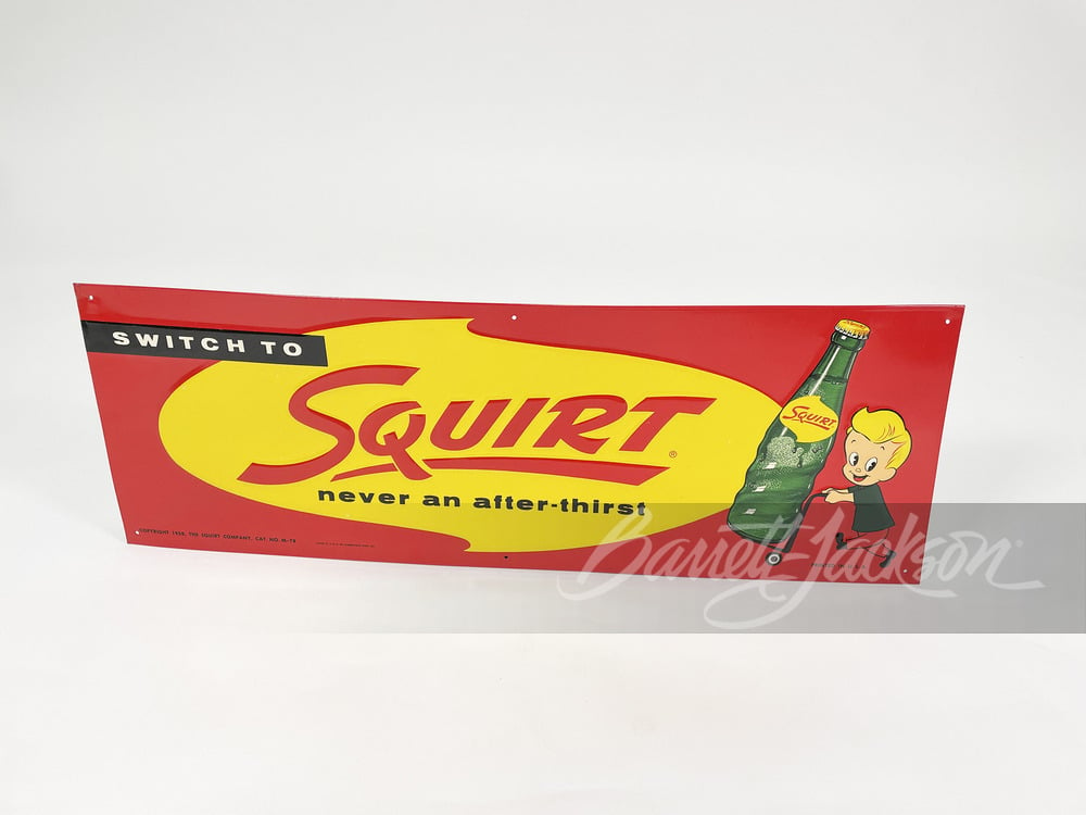 1958 SQUIRT SODA TIN SIGN