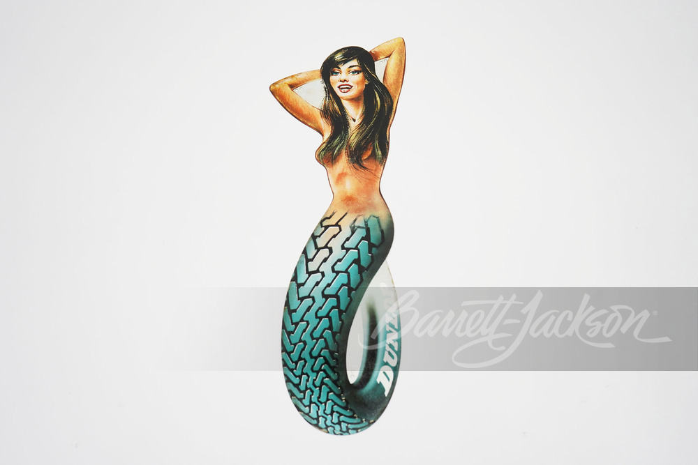 1960S DUNLOP TIRES MERMAID TIRE GIRL TIN SIGN