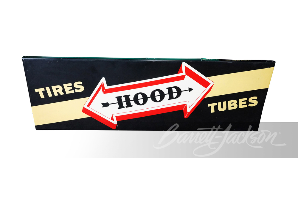 1955 HOOD TIRES-TUBES TIN SIGN