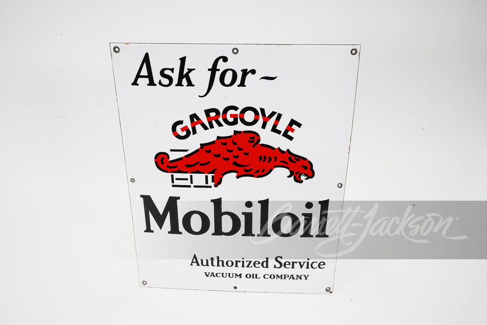 1920S GARGOYLE MOBILOIL PORCELAIN SIGN