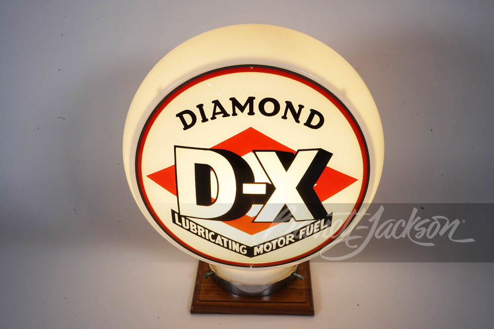 LATE 1930S-40S MID-CONTINENTAL OIL DIAMOND D-X GAS PUMP GLOBE