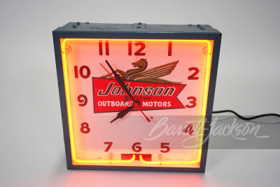 1940S JOHNSON SEA HORSE OUTBOARD MOTORS NEON CLOCK