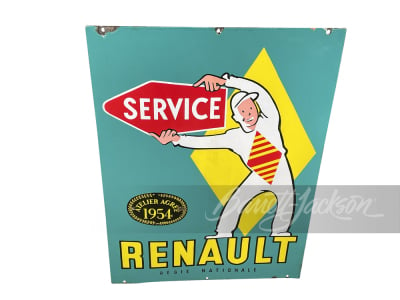 1954 RENAULT SERVICE PORCELAIN SIGN