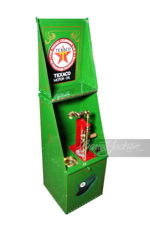 CIRCA LATE TEENS TEXACO OIL BOWSER HAND-CRANK OIL DISPENSER CABINET