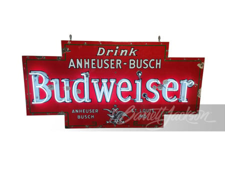 1930S ANHEUSER-BUSCH BUDWEISER NEON PORCELAIN SIGN