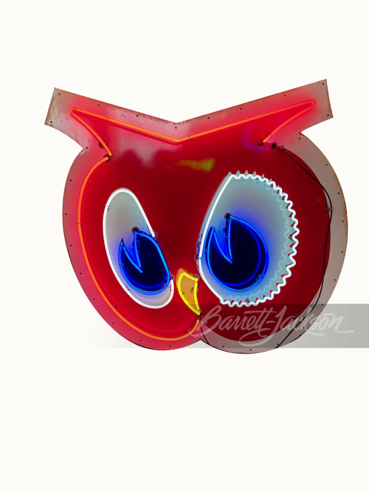 1940S-50S RED OWL GROCERY STORES NEON PORCELAIN SIGN