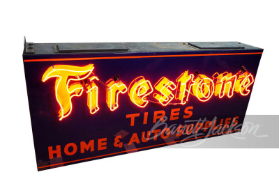 1940S FIRESTONE TIRES NEON PORCELAIN SIGN