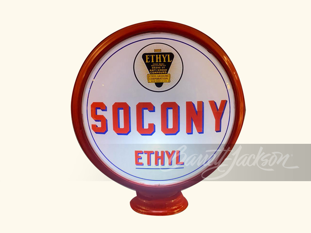 LATE 1920S-EARLY '30S SOCONY ETHYL GAS PUMP GLOBE