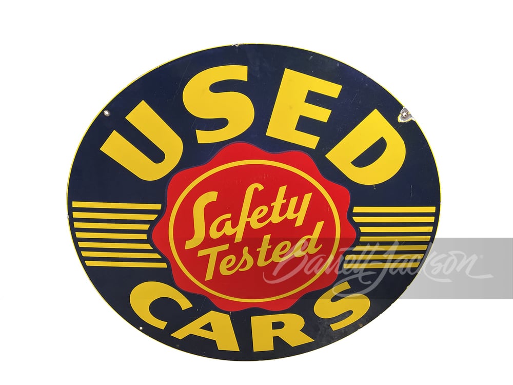 1940S-50S GENERAL MOTORS OLDSMOBILE USED CARS PORCELAIN SIGN