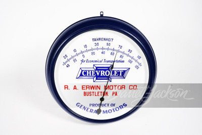 1930S CHEVROLET PORCELAIN-FACED DIAL THERMOMETER