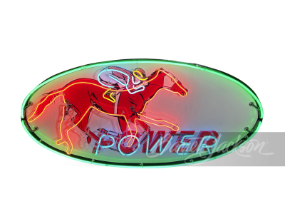 1950S POWER GASOLINE NEON PORCELAIN SIGN