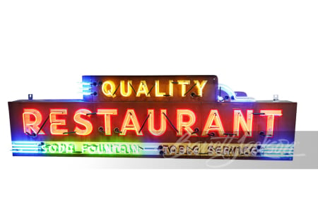 1930S-40S QUALITY RESTAURANT NEON PORCELAIN SIGN