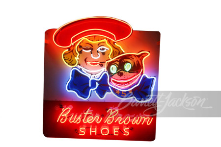 1950S BUSTER BROWN SHOES NEON PORCELAIN SIGN