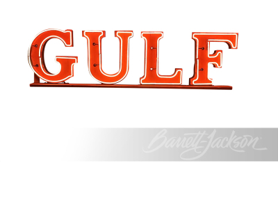 1940S GULF OIL NEON PORCELAIN SIGN