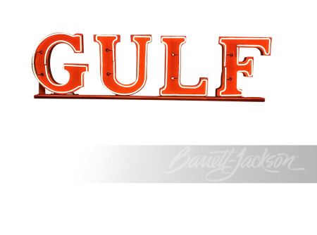 1940S GULF OIL NEON PORCELAIN SIGN