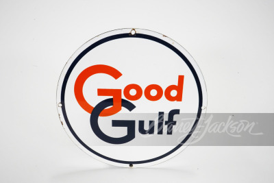 LATE 1950S GOOD GULF PORCELAIN PUMP PLATE SIGN