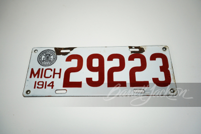 1914 MICHIGAN PORCELAIN LICENSE PLATE SIGN