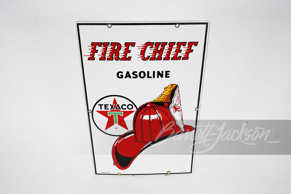 1963 TEXACO FIRE CHIEF PORCELAIN SIGN