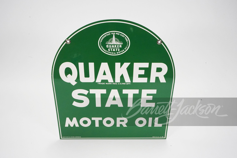 QUAKER STATE MOTOR OIL DOUBLE-SIDED SIGN