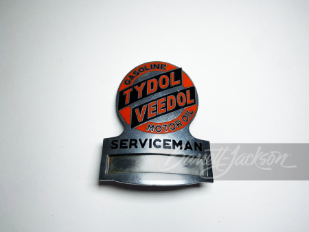 1930S TYDOL VEEDOL MOTOR OIL SERVICEMAN HAT BADGE