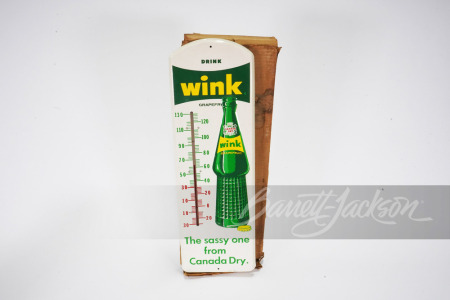 LATE 1950S-EARLY 60S WINK SODA TIN THERMOMETER