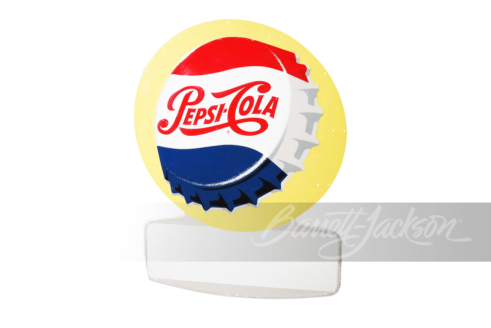 LARGE 1950S PEPSI-COLA TIN SIGN