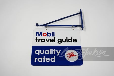 1970S MOBIL TRAVEL GUIDE TIN SIGN