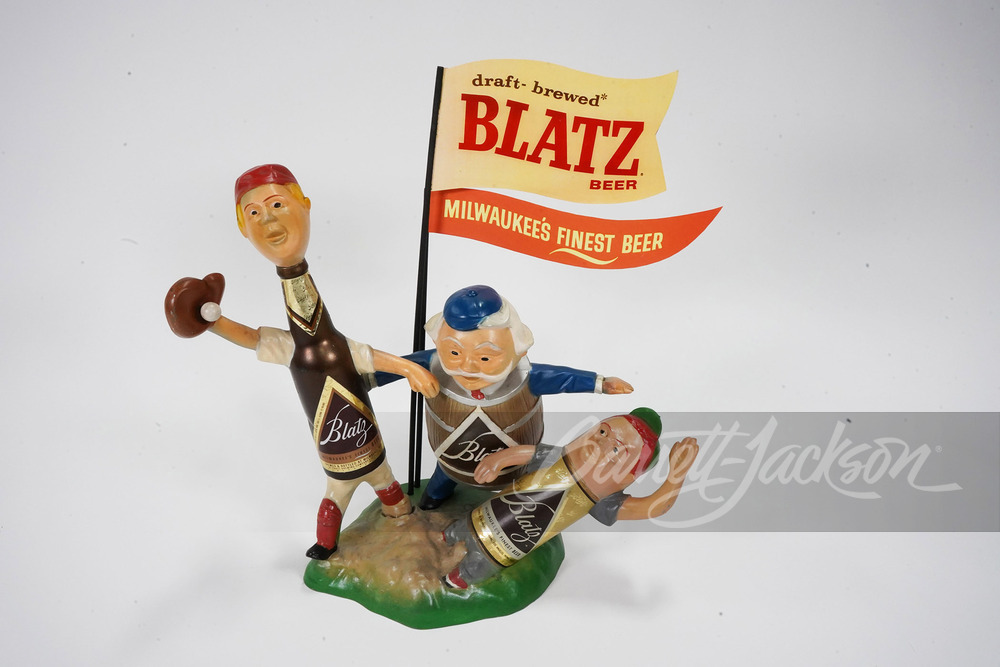 1950S BLATZ BEER CAST-METAL DISPLAY PIECE