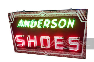 1930S ANDERSON SHOES NEON PORCELAIN SIGN