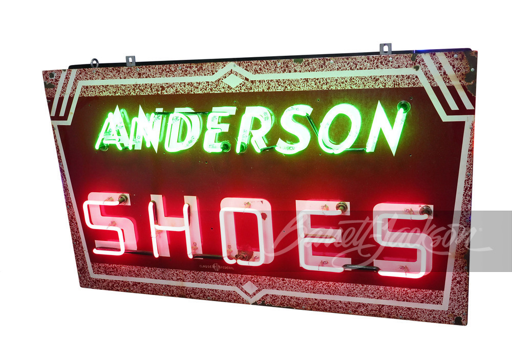 1930S ANDERSON SHOES NEON PORCELAIN SIGN