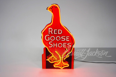 1930S RED GOOSE SHOES NEON PORCELAIN SIGN