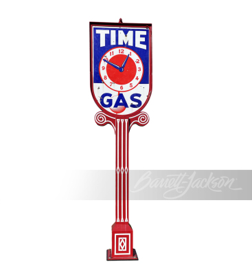 1940S TIME GASOLINE SIGN ON POLE