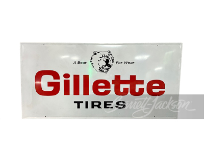 LARGE 1960s GILLETTE TIRES TIN SIGN