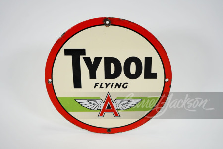 1940S TYDOL FLYING A GASOLINE PORCELAIN PUMP PLATE