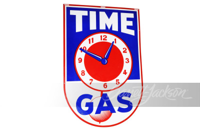 1940S TIME GASOLINE PORCELAIN SIGN - 2