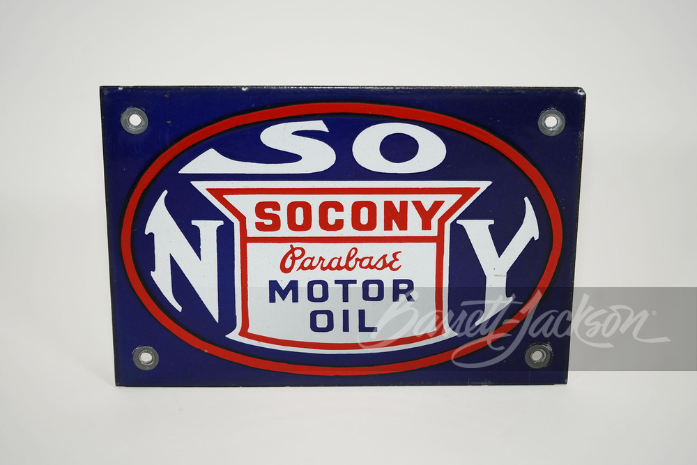 1920s Socony Parabase Motor Oil porcelain sign