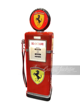 ADDENDUM - OUTSTANDING BOWSER MODEL 585 SERVICE DEPARTMENT GAS PUMP RESTORED IN FERRARI REGALIA.