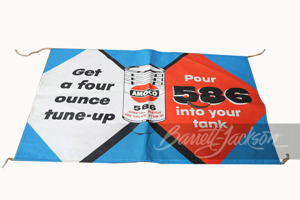 1950S AMOCO 586 ENGINE TUNE-UP CANVAS BANNER