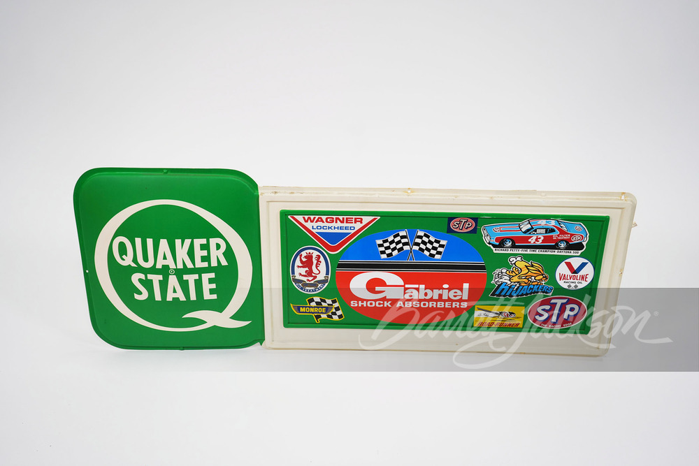 1970S QUAKER STATE PLASTIC SIGN