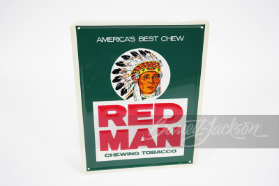 VINTAGE RED MAN CHEWING TOBACCO TIN SIGN