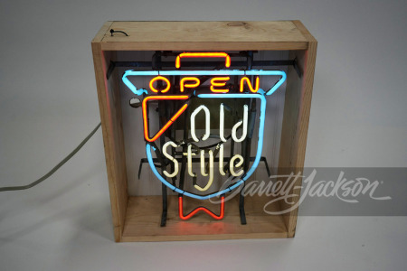 VINTAGE OLD STYLE BEER "OPEN" NEON SIGN