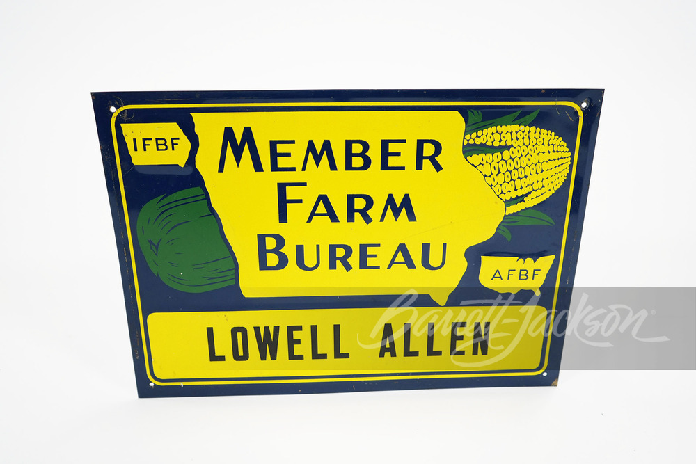 1950S MEMBER FARM BUREAU TIN SIGN