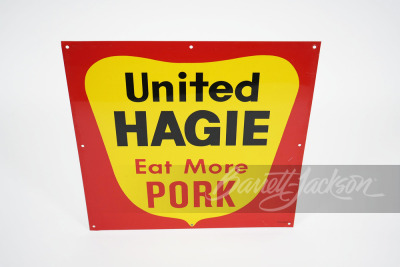 CIRCA 1950S-60S UNITED HAGIE TIN SIGN