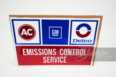 VINTAGE GM AC DELCO EMISSIONS CONTROL SERVICE TIN SIGN