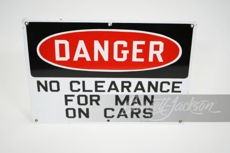 1940S "DANGER NO CLEARANCE" PORCELAIN SIGN