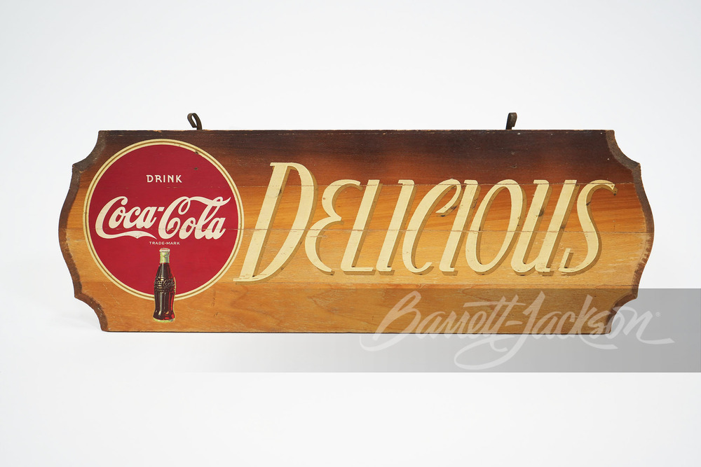 CIRCA 1940S COCA-COLA "DELICIOUS" SIGN