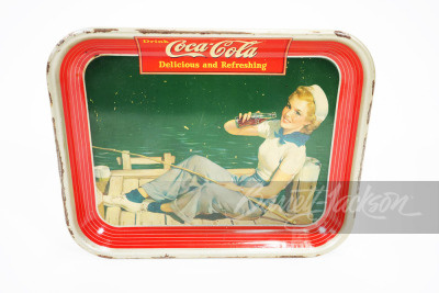 1947 COCA-COLA FISHING GIRL SERVING TRAY