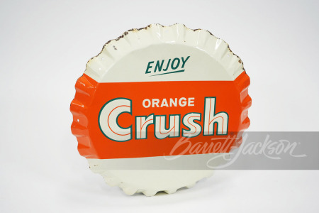 1950S ORANGE CRUSH EMBOSSED TIN SIGN