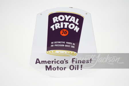 LATE 1950S-EARLY '60S UNION 76 ROYAL TRITON MOTOR OIL PORCELAIN SIGN