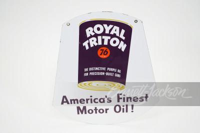 LATE 1950S-EARLY '60S UNION 76 ROYAL TRITON MOTOR OIL PORCELAIN SIGN - 2